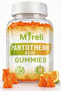 Pantothenic Acid Gummies - Vegetarian Vitamin B5 Supplement D-Calcium Pantothenate Formula Non-GMO Gluten Free 60 Chewables Gelatin Free Soy Free Dairy Free No Artificial Colors