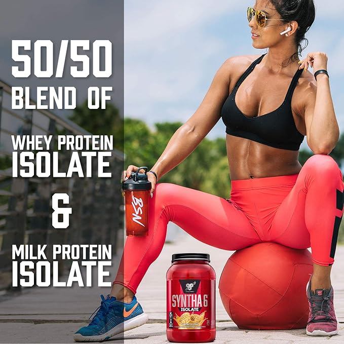 BSN SYNTHA-6 Isolate Protein Powder Strawberry Protein Powder with Whey Protein Isolate Milk Protein Isolate Flavor: Strawberry Milkshake 24 Servings (Packaging May Vary)