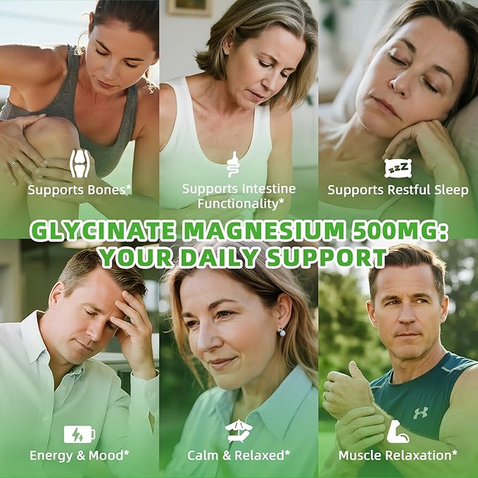 Magnesium Glycinate Supplement 500mg High Absorption Dietary Supplement Softgels for Sleep Muscle Heart Support Gluten Free Non GMO 180 Capsules 90 Day Supply