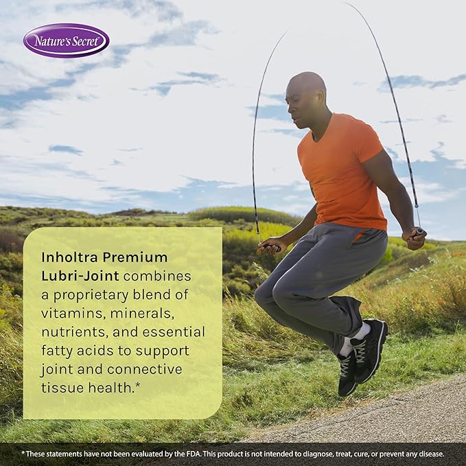 Inholtra Premium Lubri-Joint - 120 Liquid Soft-Gels - with Glucosamine Chondroitin Omega Fatty Acids + Vitamins C D &amp E - 40 Servings