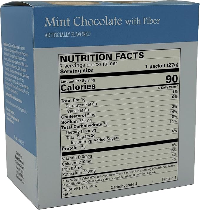 BariatricPal 15g Protein Aspartame Free Pudding &amp Shake - Mint Chocolate (3-Pack)