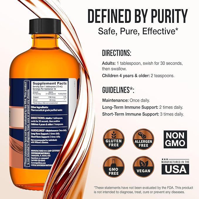Sovereign Copper Bio-Active Copper Hydrosol 8oz