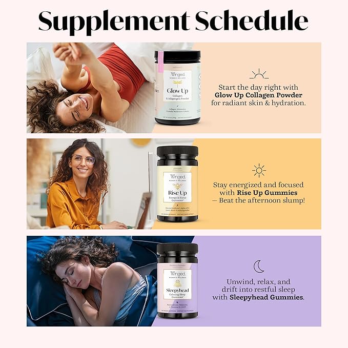 Winged Wellness Sleepyhead Natural Sleep Gummies for Women - Prime Sleep Support Aid for Adults with 3mg Melatonin L-Theanine 5-HTP - Blueberry Lavender Flavored - 30 Servings