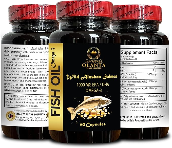 Fish Oil Omega 3 Supplements - Fish Oil burpless Fish Oil Liquid for Adults ish Oil for Joint Support Fatty Acids EPA and DHA Gluten Free - 2 Bottles 120 Capsules