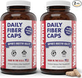 Yerba Prima Daily Fiber Caps Formula 400 Capsules (Pack of 2) - Both Soluble/Insoluble Fiber with Psyllium Seed Husks Acacia Gum Apple Fiber Supplement
