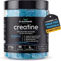 Creatine Monohydrate Gummies Sugar Free - 5g Creatine + Alpha GPC L-Taurine Betaine | Vegan Halal Blueberry Chews for Muscle Growth Brain Health | Men &amp Women 90 Count