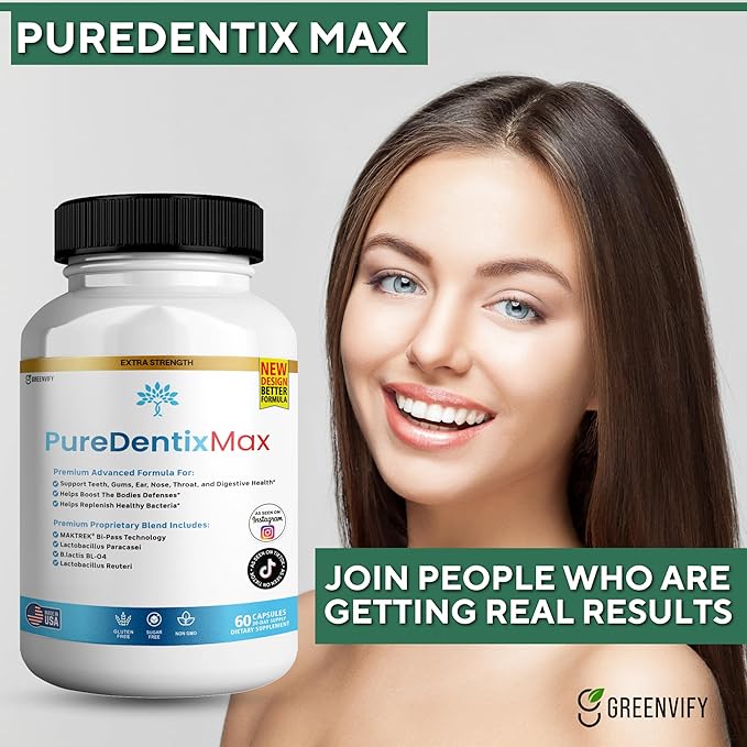 DentimPure Max Extra Strength Probiotic Supplement with 40 Billion CFU – Supports Teeth Gums Ear Nose Throat &amp Digestive Health – 60 Capsules (2)