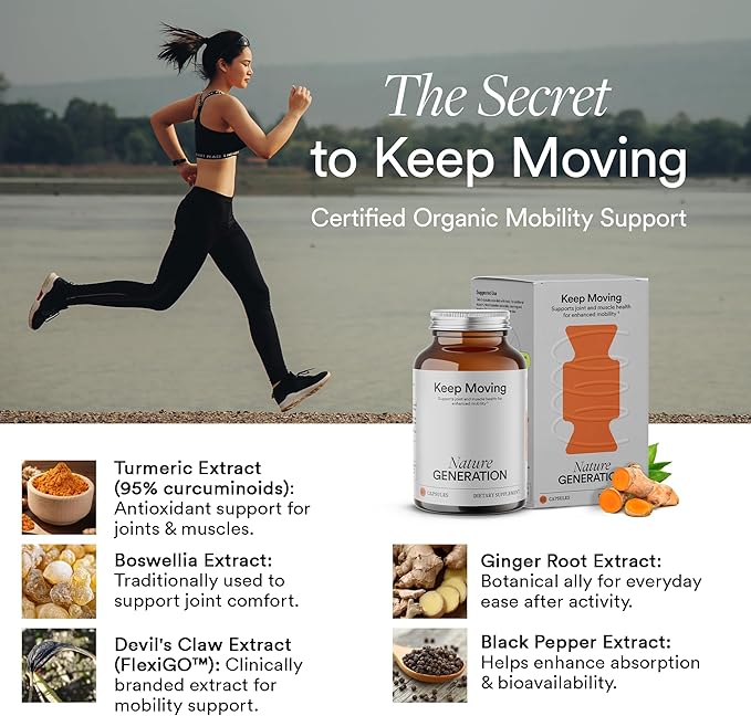 Organic Turmeric Curcumin with Black Pepper &amp Boswellia Extract – High Absorption Turmeric Capsules for Joint Comfort Mobility &amp Muscle Recovery – 60 Capsules