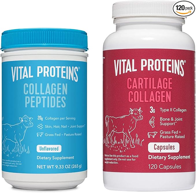 Vital Proteins Collagen Peptides Powder Unflavored 9.33 OZ Collagen Pills 120 Capsules