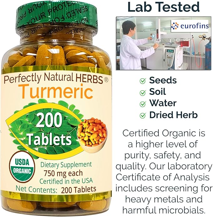 Organic Turmeric 750mg 200 Tablets