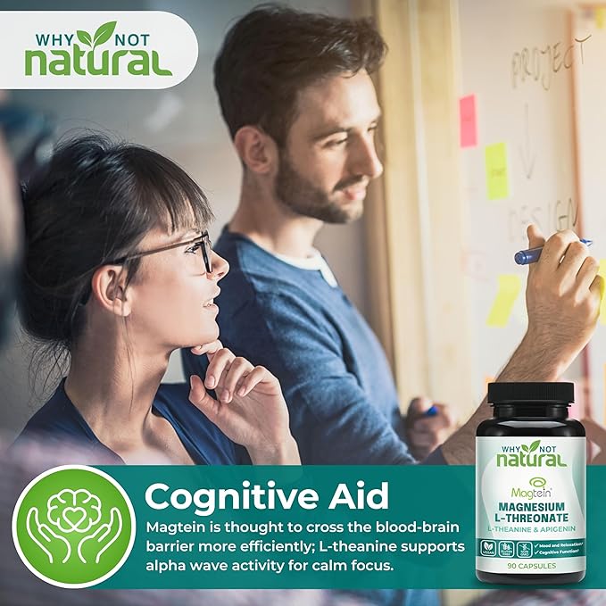 Magnesium L-Threonate Complex with Apigenin and L-theanine 90 Capsules Patented Magtein Supplement