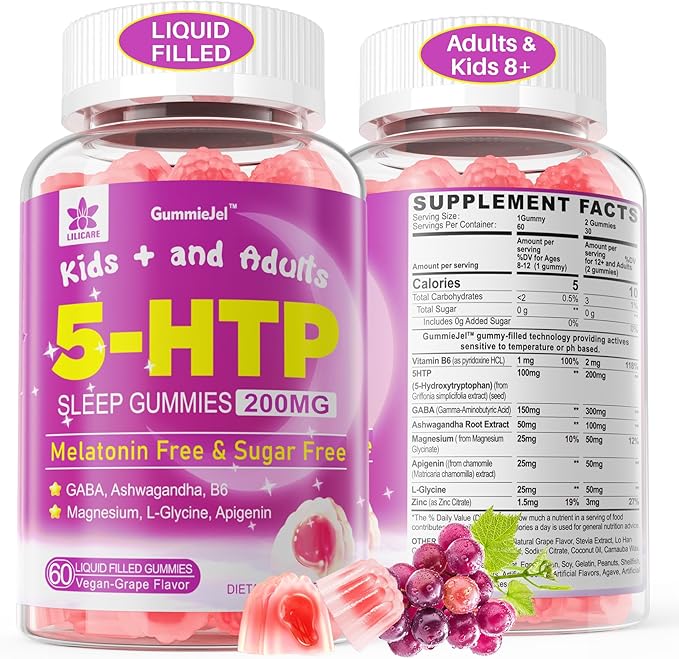 Bundle: 5HTP Gummies with Magnesium Glycinate - Melatonin Free Sleep Gummies for Adults &amp Kids 8+ &amp Inositol Gummies Ideal 40:1 Ratio Myo &amp D-Chiro Inositol Supplement