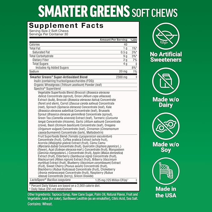 Force Factor Better Turmeric Maximum Joint Support 1075mg Curcumin + Smarter Greens Superfood Greens and Superfoods 120 Soft Chews