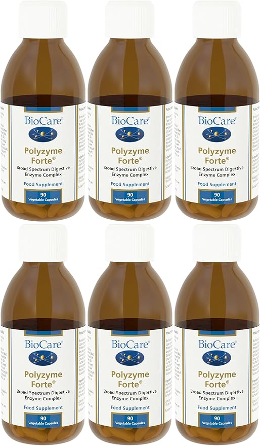 (6 Pack) - Biocare - Polyzyme Forte | 90 Vegicaps | 6 Pack Bundle