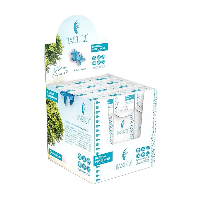 Mastiqe Sugar Free Hard Chewing Gum with Natural Mastic (Peppermint)