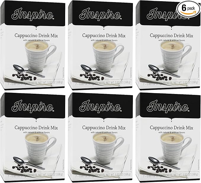 Bariatric Eating Inspire 15g Hot Protein Mix Decaf Cappuccino (6-Pack)