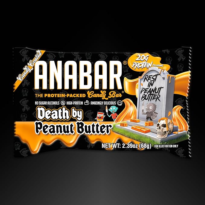 Anabar Protein Bar The Protein-Packed Candy Bar Amazing Tasting Protein Bar No Sugar Alcohols High Protein Amazingly Delicious 20 Grams of Protein (12 Bars Death by Peanut Butter)