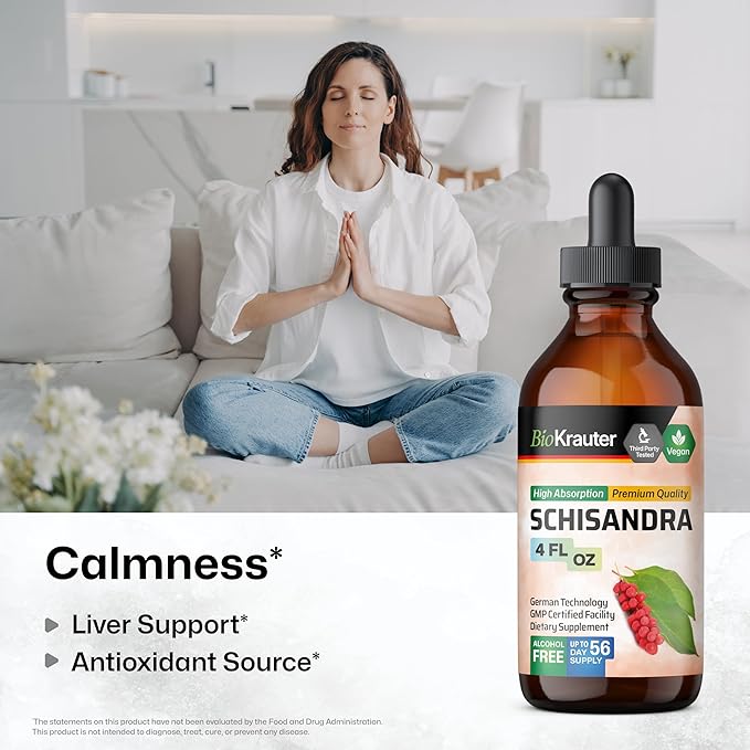 BIO KRAUTER Schisandra Tincture 4 Fl. Oz. &amp Milk Thistle 60 Gummies.
