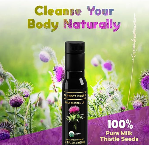 ACTIVATION Products - Perfect Press Milk Thistle Oil Milk Thistle Extract for Natural Detox and Blood Circulation Pure Milk Thistle Liquid for Heart Health Milk Thistle Supplement Non GMO 100 ml