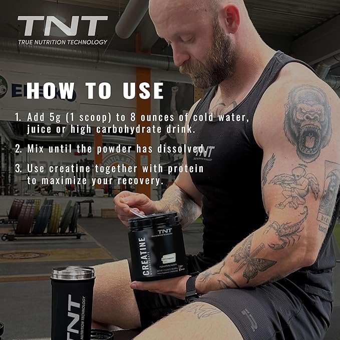 TNT Creapure® Creatine Monohydrate Powder (100 Servings) • Made in Germany • 5g per Serving • Supports Strength Endurance &amp Cognitive Energy* • Micronized Vegan 99.99% Pure