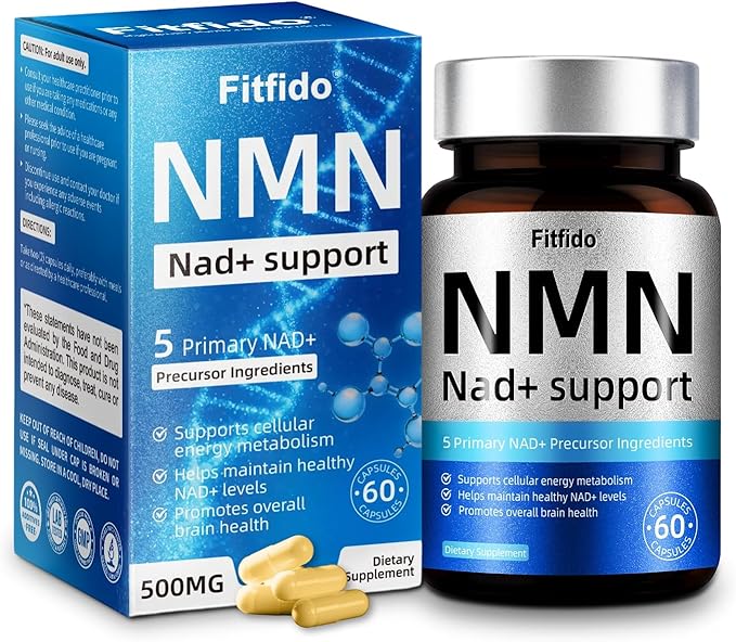 NMN Capsules 250mg with 5-in-1 NAD+ Precursor Complex | Supplement with NMN Resveratrol TMG &amp CoQ10 | Supports NAD Levels DNA Maintenance &amp Anti-Aging |Non-GMO 60 Capsules