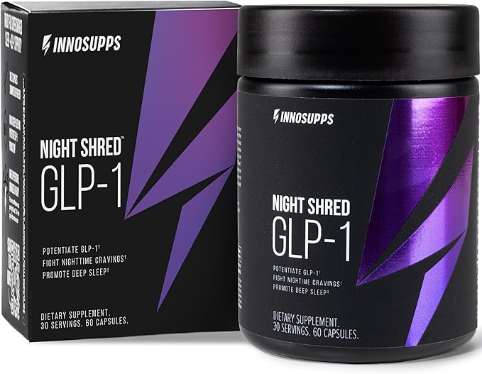 InnoSupps Night Shred GLP-1 - Nighttime Metabolic + Sleep Support* - Akkermansia + Ashwagandha - 60 Capsules. 30 Servings.