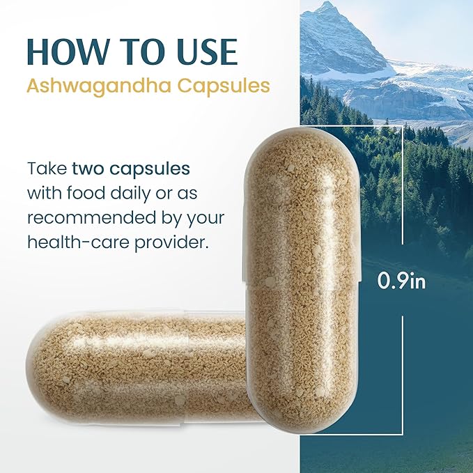 Vykee Nutrition Ashwagandha Capsules - 1200 High Potency Herbal Supplement with Piperine for Stress Focus and Sleep Support - Vegan Non-GMO Gluten-Free - 120 Count