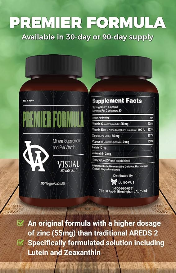 Premier Formula for Eye Health - Three Month Supply - Developed for Age Related Macular Support (AMD) - Only 1 Pill Per Day