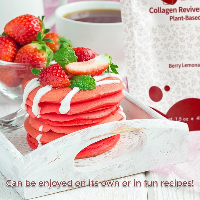 Boon Collagen Reviver Drink – Plant-Based Collagen Booster Supplement for Beautiful &amp Radiant Skin – Organic Vegan Collagen Powder – Berry Lemonade Flavor 15 Servings
