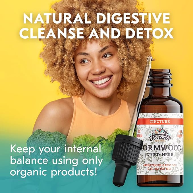 Wormwood Organic Tincture - Natural Intestinal Cleanse and Digestive Cleanse Supplement - Wormwood Herb Extract for Detox - Made in USA - 2 Fl Oz (Wormwood - 2 x 2 Fl Oz)