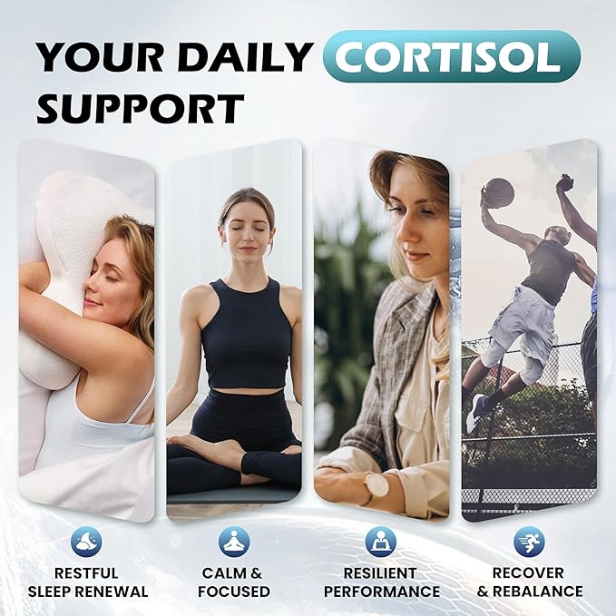 Cortisol Supplements for Women &amp Men 18 in 1 Stress &amp Mood Support Drops with Magnesium 480mg GABA Ashwagandha L-Theanine &amp Phosphatidylserine for Relaxation &amp Sleep Lemon Raspbe
