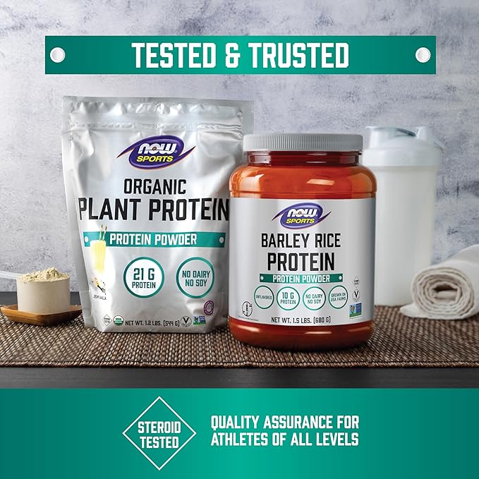 Now Sports Organic Plant Protein Vanilla Flavor Vegan Powder 1 lb.