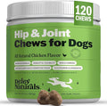 Deley Naturals Hip and Joint Supplement for Dogs - Glucosamine Chondroitin MSM &amp Collagen for Dogs - Dog Joint Supplement Smaller Chews Low Calories Same Ingredients - 120 Chicken Flavor Chews