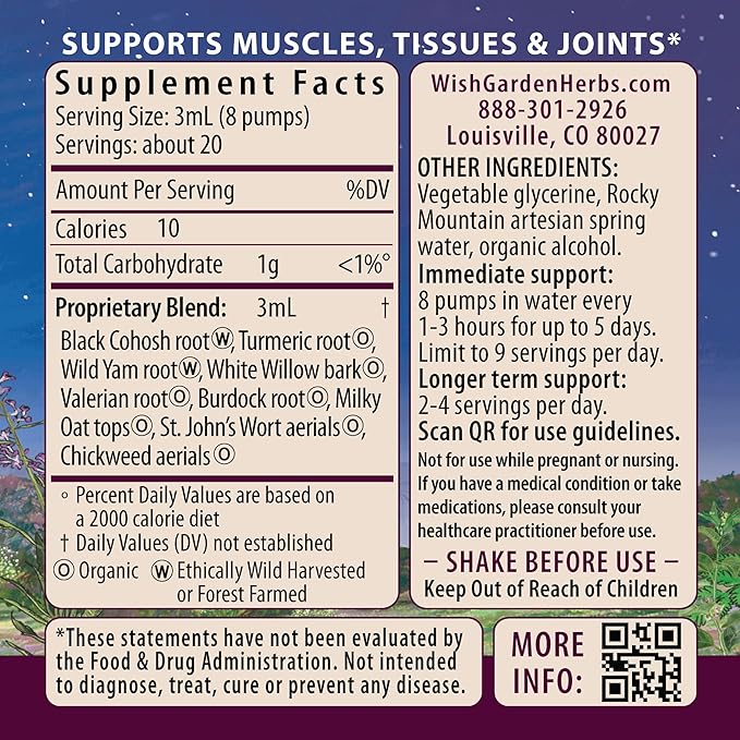 WishGarden Herbs Deep Recovery - Natural Herbal Muscle Tissue &amp Joint Support Supplement with Turmeric Curcumin Addresses Root Cause of Lingering Issues &amp Promotes Healthy Inflammatory Respo