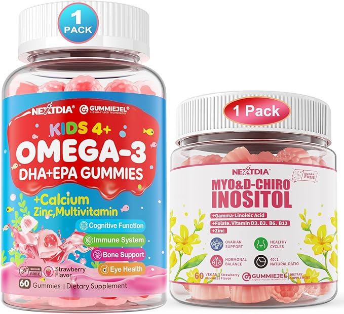 Inositol Gummies + Omega 3 (EPA/DHA) Gummies for Kids