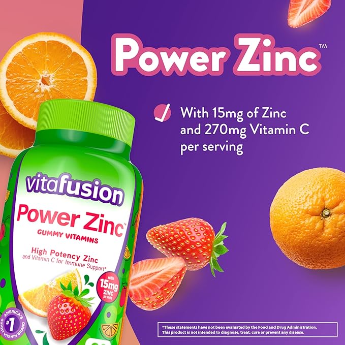 Vitafusion Probiotic Gummy Supplements Raspberry Peach and Mango Flavors 35 Day Supply 70 Count Power Zinc Gummy Vitamins Strawberry Tangerine Flavored 90 Count
