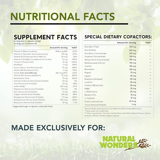 Natural Wonders Life Mate – Multivitamin Supplement | Prenatal Multi-Vitamins for Women with Nutritional and Immune Support | Energy Supplements for Men &amp Women (360 Capsules)