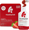 Healthycell Heart &amp Vascular Health Daily Liquid Supplement - Cardiovascular Support with Beet Root Powder Resveratrol CoQ10 Omega-3 &amp Vitamin K - 30 Gel Packs