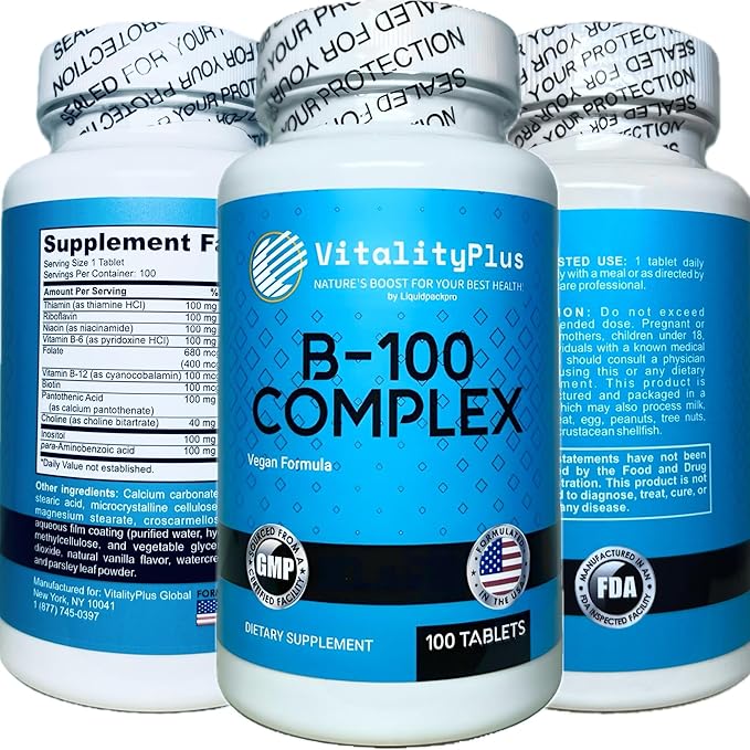 LIQUIDPACKPRO Ultimate B-Vitamin Energy &amp Wellness Bundle – Super B-100 Complex + High-Potency B12 5000mcg – Supports Energy Metabolism &amp Nervous System Health – Made in USA Non-GMO Vegan-F