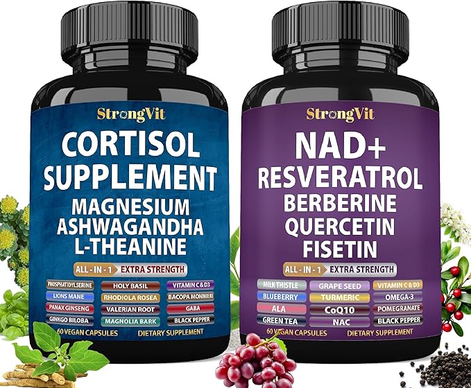 Cortisol &amp NAD Supplement Bundle (120 Capsules)