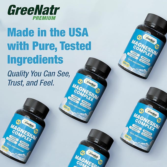 Magnesium Supplement with Glycinate Citrate Malate &amp Oxide Plus Immune Support with Vitamin C D3 Zinc 50mg Quercetin Echinacea Purpurea Sambucus Elderberry and Ginger