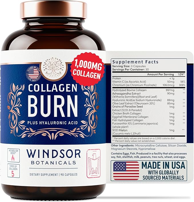 Thermogenic Multi Collagen Burn and Concentrated Liquid Collagen Enhanced Beauty and Health Support Bundle