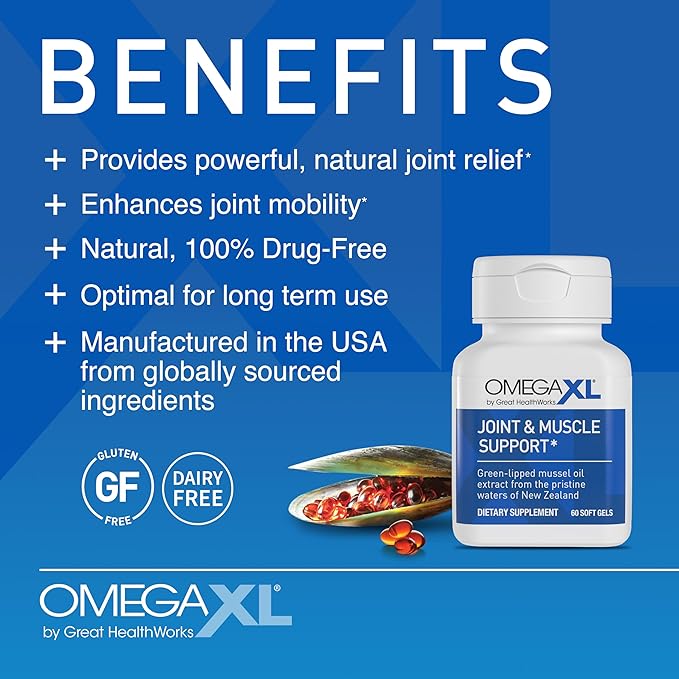 OmegaXL Joint Relief Supplement - Natural Muscle Support 60 Softgels (2 Pack) &amp SleepXL immediate-Release melatonin L-Theanine (Calming) Chamomile Magnesium &amp B6 (60 Vegan Capsules)