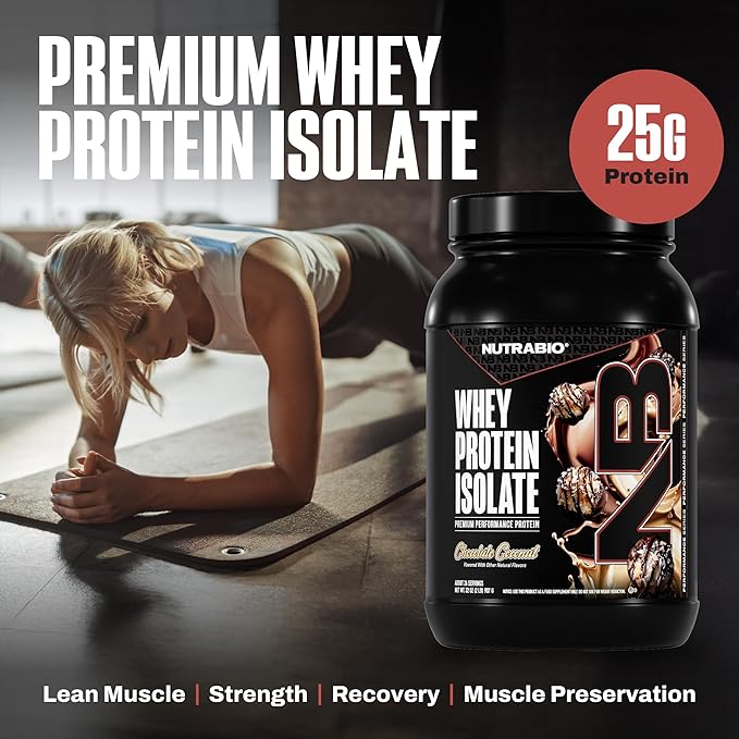 NutraBio 100% Whey Protein Isolate Protein Powder 25g Protein with Complete Amino Acid Profile Non-GMO Soy &amp Gluten Free Low Carb Low Calorie Whey Protein Powder Chocolate Coconut 2 Lbs