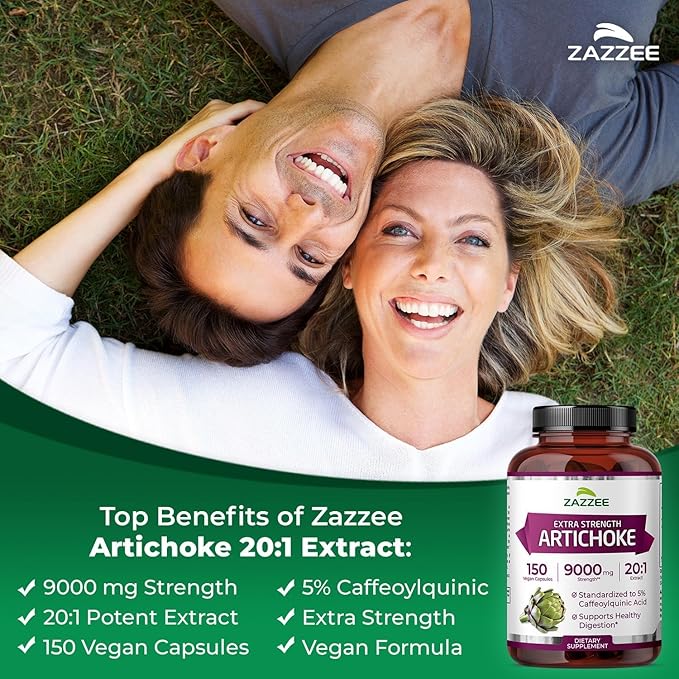 Zazzee Dandelion Artichoke &amp Milk Thistle Bundle | 20:1 Artichoke Leaf Extract Plus 10:1 Organic Dandelion Root and 30:1 Organic Milk Thistle Extract | Liver Cleanse Detox Bundle