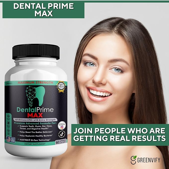 DentalPrime MAX Probiotic Supplement 40 Billion CFU MAKTREK Bi-Pass Technology 60 Capsules 30-Day Supply (3)