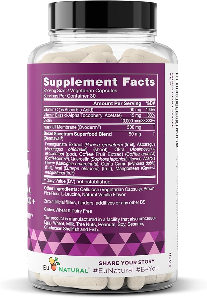Move &amp Glow Collagen Pills and Regulate MAX Powder Bundle - Vegetarian Collagen Support for Skin Joints + Myo-Inositol D-Chiro Inositol for Hormone Balance - 60 Capsules + 60 Servings Powder