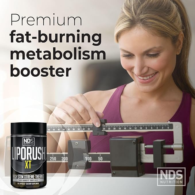 Censor NDS Nutrition LipoRUSH XT Fat Loss and Body Toner Bundle - CLA Omega 3-6-9 L-Carnitine &amp Teacrine for Maximum Energy Metabolism and Shredding Fat