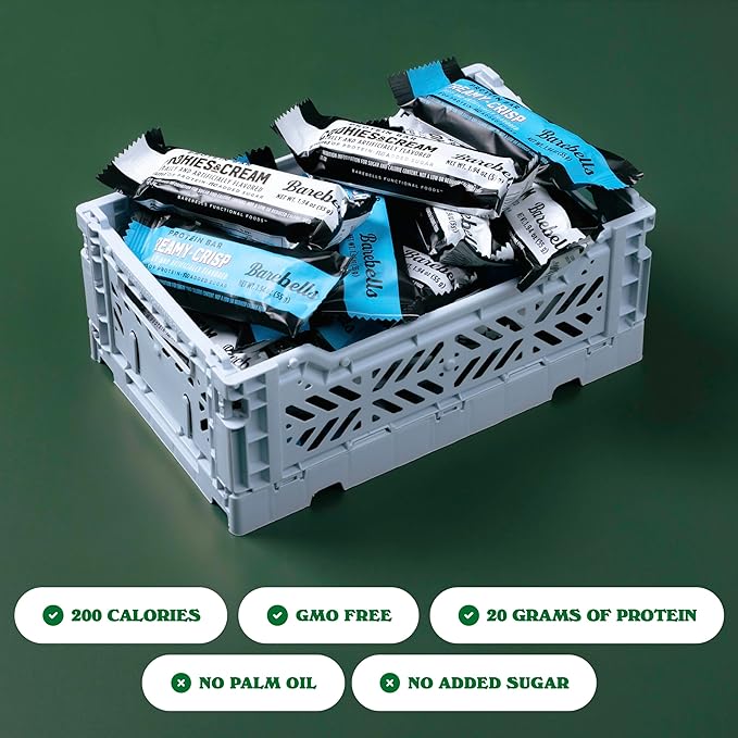 Barebells Protein Bars Combo Pack – 12 Creamy Crisp &amp 12 Cookies &amp Cream (24 bars total) – High Protein Snacks with 20g Protein &amp No Added Sugar – On-the-Go Breakfast or Post-Workout Treat