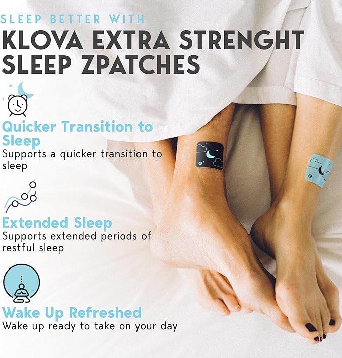 Klova Sleep Support Patch Bundle for Adults – Extra Strength &amp ZSleep Melatonin Patches Plus Melatonin-Free Option – Natural Non-Habit-Forming Overnight Sleep Aid – 84 Patches